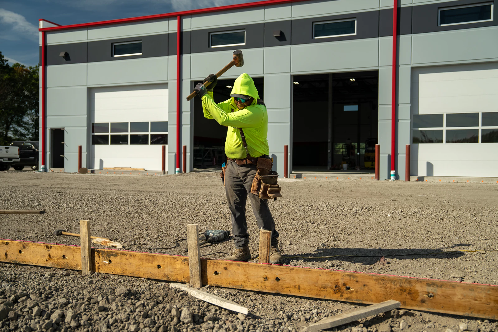 Rihm Kenworth truck dealership — excavation, grading and full-depth concrete parking lot construction by Advantage Paving